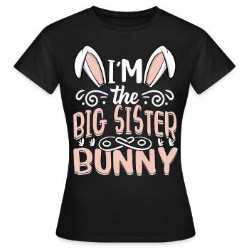 Je suis la grande sœur lapin - T-shirt Femme - noir - Devant - AI Model Female 172 dark (172cm)