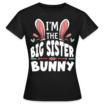 Je suis la grande sœur lapin - T-shirt Femme - noir - Devant - AI Model Female 172 dark (172cm)