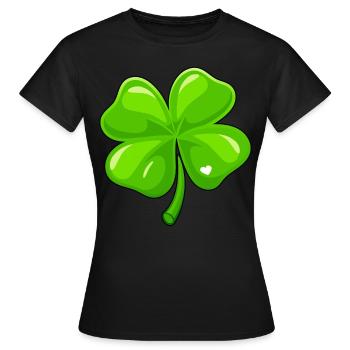 Porte-bonheur trèfle - T-shirt Femme - noir - Devant - AI Model Female 172 dark (172cm)