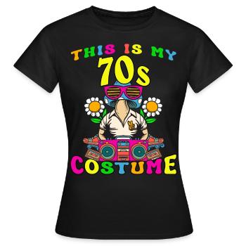 This Is My 70s Costume 70er Motto Party Kostüm - Frauen T-Shirt - Schwarz - Vorne - AI Model Female 172 dark (172cm)
