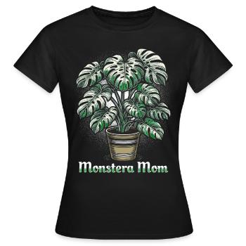 Monstera Mom - Women's T-Shirt - black - Front - AI Model Female 172 dark (172cm)