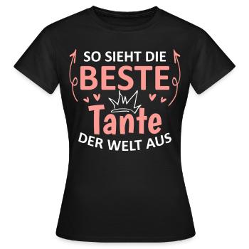 So Sieht Die Beste Tante Der Welt Aus - Frauen T-Shirt - Schwarz - Vorne - AI Model Female 172 dark (172cm)