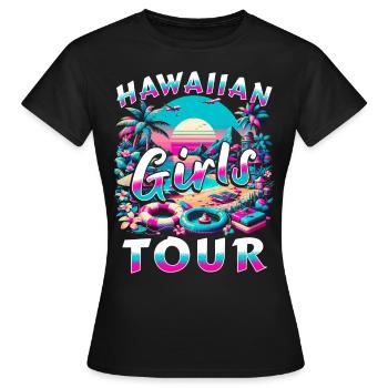 Hawaiian Girls Tour - Frauen T-Shirt - Schwarz - Vorne - AI Model Female 172 dark (172cm)