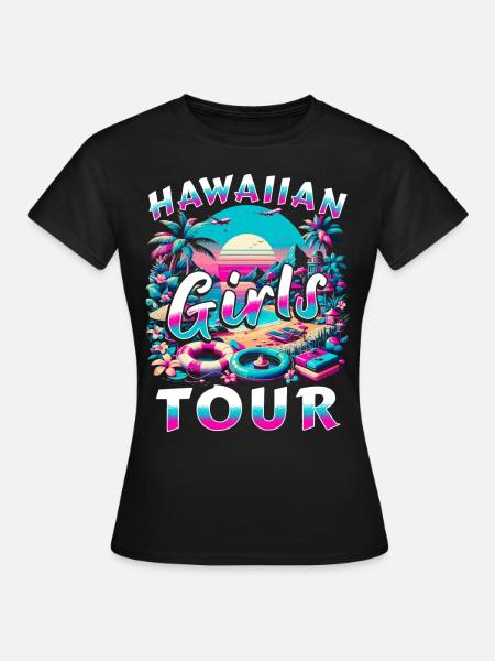 Hawaiian Girls Tour - Frauen T-Shirt - Schwarz