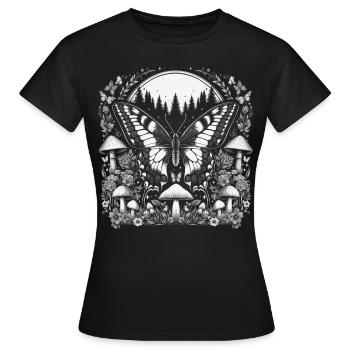 Papillon de noyau de fée - T-shirt Femme - noir - Devant - AI Model Female 172 dark (172cm)