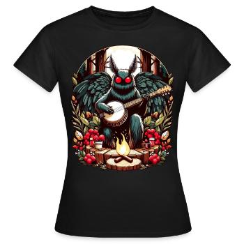 Mothman avec guitare - T-shirt Femme - noir - Devant - AI Model Female 172 dark (172cm)