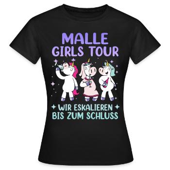 Malle Girls Tour - Women's T-Shirt - black - Front - AI Model Female 172 dark (172cm)