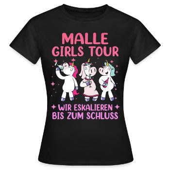 Malle Girls Tour - Women's T-Shirt - black - Front - AI Model Female 172 dark (172cm)