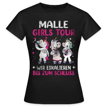 Malle Girls Tour to the End Unicorn Mallorca - Women's T-Shirt - black - Front - AI Model Female 172 dark (172cm)