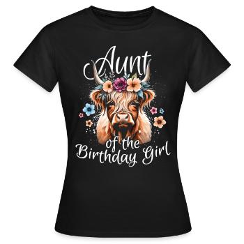 Tante de la fille d’anniversaire - T-shirt Femme - noir - Devant - AI Model Female 172 dark (172cm)