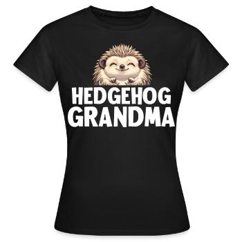 Grand-mère hérisson - T-shirt Femme - noir - Devant - AI Model Female 172 dark (172cm)