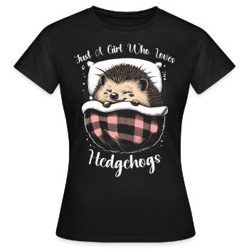Juste une fille qui aime les hérissons - T-shirt Femme - noir - Devant - AI Model Female 172 dark (172cm)
