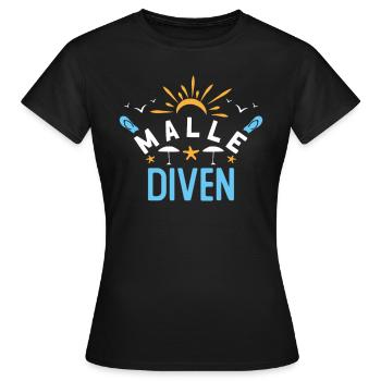 Malle Diven - Frauen T-Shirt - Schwarz - Vorne - AI Model Female 172 dark (172cm)