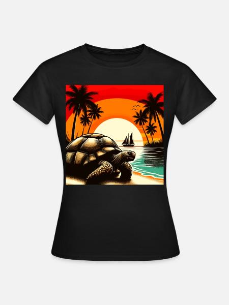 Galapagos Tortoise - Frauen T-Shirt - Schwarz