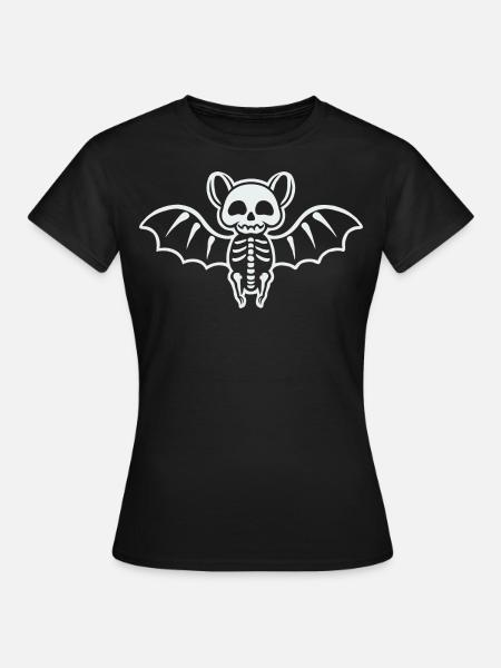 Cute Bat Skeleton - Frauen T-Shirt - Schwarz