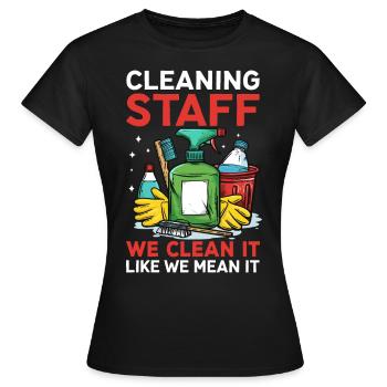 Cleaning Staff - Women's T-Shirt - black - Front - AI Model Female 172 dark (172cm)