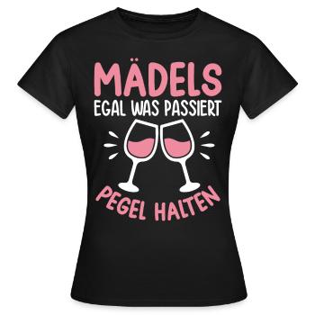 Les filles, peu importe ce qui se passe Maintenir les niveaux - T-shirt Femme - noir - Devant - AI Model Female 172 dark (172cm)
