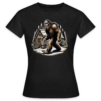Bigfoot Sammler Sasquatch - Frauen T-Shirt - Schwarz - Vorne - AI Model Female 172 dark (172cm)
