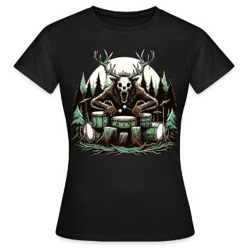 Batteur Wendigo Joueur de tambour - T-shirt Femme - noir - Devant - AI Model Female 172 dark (172cm)