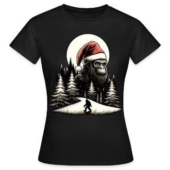 Père Noël Bigfoot - T-shirt Femme - noir - Devant - AI Model Female 172 dark (172cm)