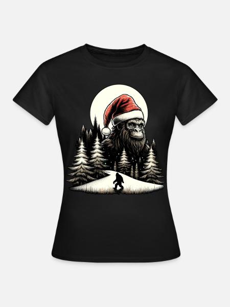 Weihnachtsmann Bigfoot - Frauen T-Shirt - Schwarz