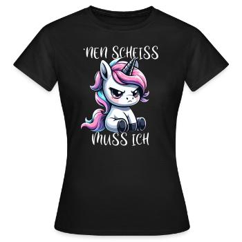 I have to give a shit Cheeky Unicorn - Women's T-Shirt - black - Front - AI Model Female 172 dark (172cm)