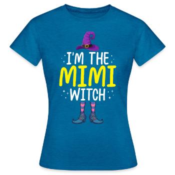 I'm the Mimi Witch - Women's T-Shirt - antique blue sapphire heather - Front - AI Model Female 172 dark (172cm)