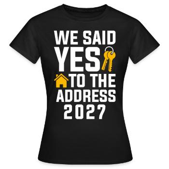 Nous avons dit à l’adresse 2027 - T-shirt Femme - noir - Devant - AI Model Female 172 dark (172cm)