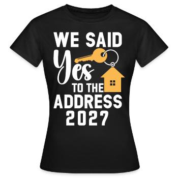 Nous avons dit à l’adresse 2027 - T-shirt Femme - noir - Devant - AI Model Female 172 dark (172cm)