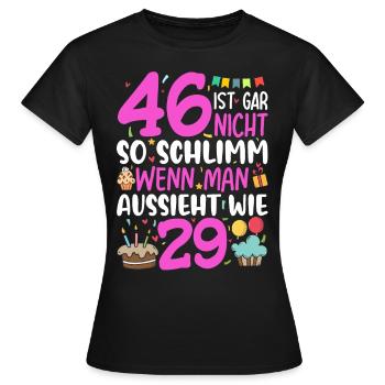 46 isn't so bad - Women's T-Shirt - black - Front - AI Model Female 172 dark (172cm)