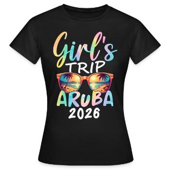 Voyage entre filles à Aruba 2026 - T-shirt Femme - noir - Devant - AI Model Female 172 dark (172cm)