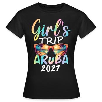 Voyage entre filles à Aruba 2027 - T-shirt Femme - noir - Devant - AI Model Female 172 dark (172cm)
