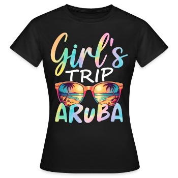 Voyage entre filles à Aruba - T-shirt Femme - noir - Devant - AI Model Female 172 dark (172cm)