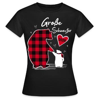 Große Schwester Bär 2028 - Frauen T-Shirt - Schwarz - Vorne - AI Model Female 172 dark (172cm)