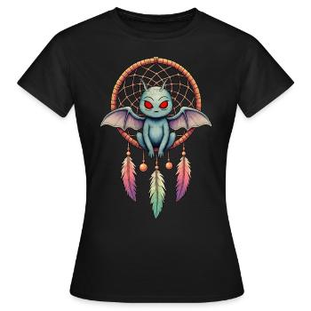 Attrape-rêves Mothman - T-shirt Femme - noir - Devant - AI Model Female 172 dark (172cm)