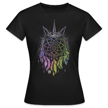 Attrape-rêves Licorne - T-shirt Femme - noir - Devant - AI Model Female 172 dark (172cm)