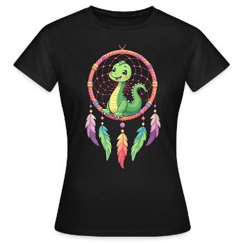 Attrape-rêves dinosaure - T-shirt Femme - noir - Devant - AI Model Female 172 dark (172cm)
