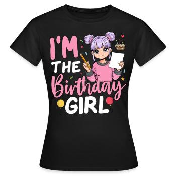 Grand-mère de la fille d’anniversaire - T-shirt Femme - noir - Devant - AI Model Female 172 dark (172cm)