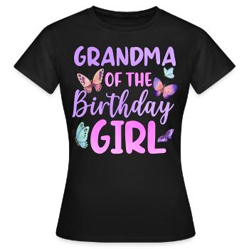Grand-mère de la fille d’anniversaire - T-shirt Femme - noir - Devant - AI Model Female 172 dark (172cm)