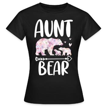 Aunt Bear - Frauen T-Shirt - Schwarz - Vorne - AI Model Female 172 dark (172cm)
