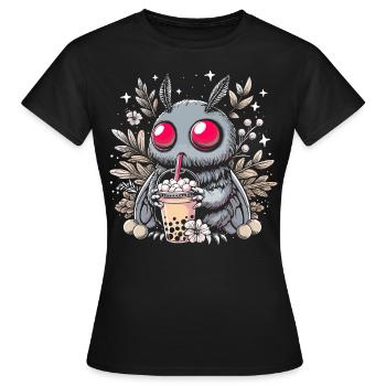Thé à bulles Mothman - T-shirt Femme - noir - Devant - AI Model Female 172 dark (172cm)