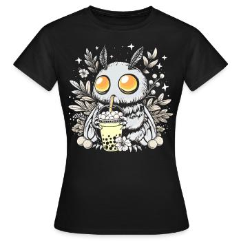 Thé à bulles Mothman - T-shirt Femme - noir - Devant - AI Model Female 172 dark (172cm)