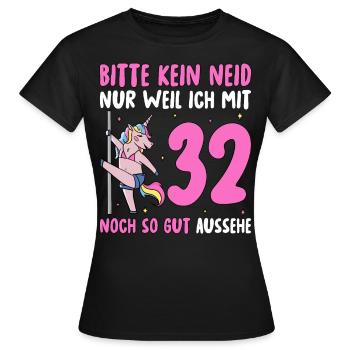 Please No Envy 32 Birthday - Women's T-Shirt - black - Front - AI Model Female 172 dark (172cm)
