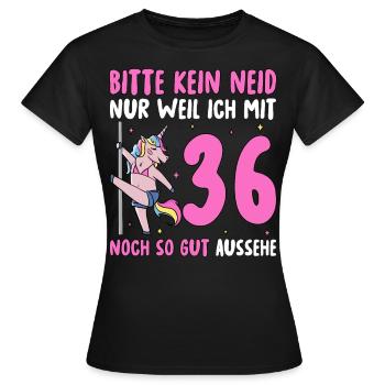 Please No Envy 36 Birthday - Women's T-Shirt - black - Front - AI Model Female 172 dark (172cm)