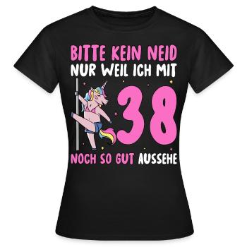 Please No Envy 38 Birthday - Women's T-Shirt - black - Front - AI Model Female 172 dark (172cm)