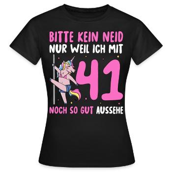 Please No Envy 41 Birthday - Women's T-Shirt - black - Front - AI Model Female 172 dark (172cm)