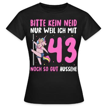 Please No Envy 43 Birthday - Women's T-Shirt - black - Front - AI Model Female 172 dark (172cm)
