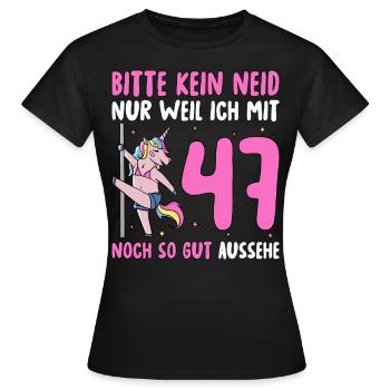 Please No Envy 47 Birthday - Women's T-Shirt - black - Front - AI Model Female 172 dark (172cm)