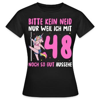 Please No Envy 48 Birthday - Women's T-Shirt - black - Front - AI Model Female 172 dark (172cm)