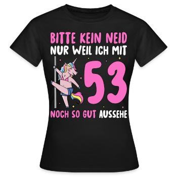 Please No Envy 53 Birthday - Women's T-Shirt - black - Front - AI Model Female 172 dark (172cm)
